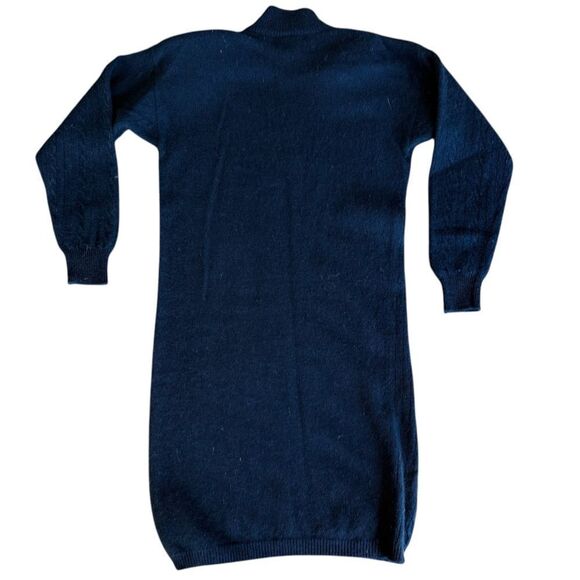 Outlander Dress Knit Cable Knit Sweater Mock Neck Lambswool Angora Black Large - Picture 2 of 8